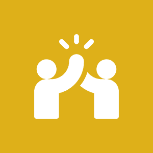 Two figures giving a high-five icon.