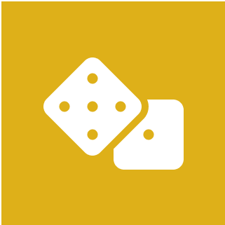 icon 03 (1) White dice on a yellow background.