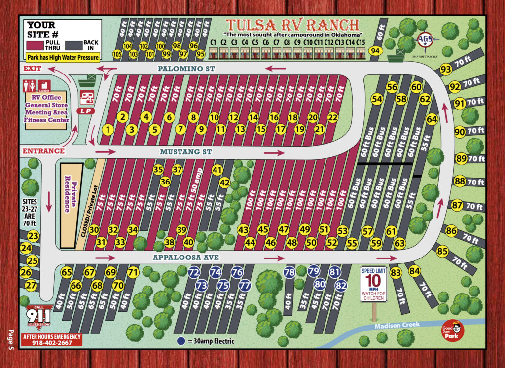 Park Map - Tulsa RV Ranch